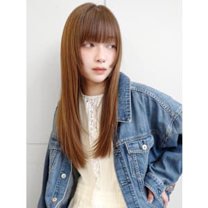 ロング/ストレート/顔周りレイヤー/髪質改善/ナチュラルブラ