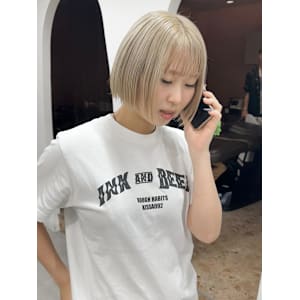 【hinari】ホワイトベージュ/ハイトーンボブ/ミニボブ