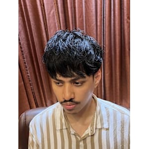 銀座　理容室　ナチュラルパーマ　重めバングスタイル - ヘアーモードキクチ 銀座店【ヘアーモードキクチ】掲載中