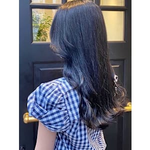 ブリーチオンカラー／透明感ダークブルー