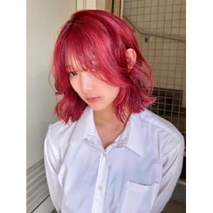 [hinari]体育祭カラー/レッドカラー/ハイトーンボブ