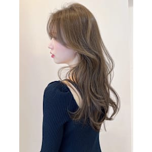 くびれ巻き 韓国ヘア ブラウンベージュ 透明感カラー 美髪