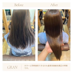 お客様髪質改善データ1875（縮毛矯正とカラー）