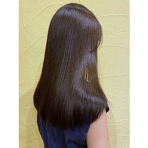 グレージュ 透明感カラー 髪質改善トリートメント ストレート