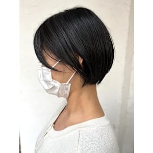 ショートカット 黒髪 顔周りカット 髪質改善トリートメント