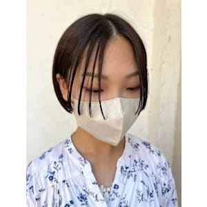 丸みボブ ショートボブ 黒髪 艶トリートメント 10代20代