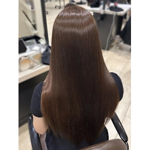 水素ストレート 縮毛矯正 アッシュブラウンカラー