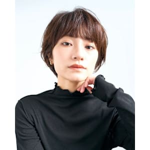 くびれヘア/アプリコットオレンジ/レイヤー/ショートボブ/韓