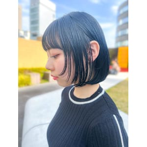 フェイスレイヤー＆ウルフボブ/ミニボブ/ネイビーブルー