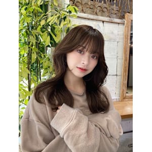 ★韓国ヘアくびれヘア前髪顔周りベージュ