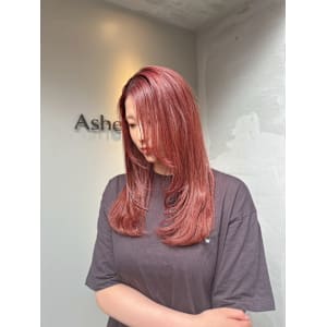 ピンク×レイヤーカット