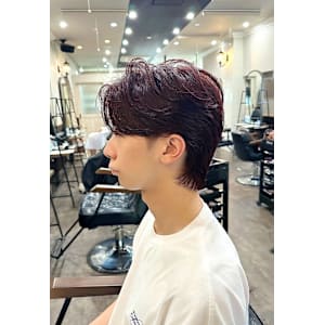 22_毛流れセンターパート＋チェリーレッド