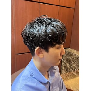 銀座　理容室　パーマ風癖っ毛さんのヘアセット