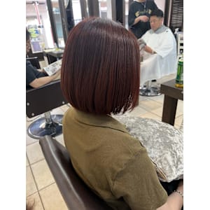 ピンクブラウン×ボブ