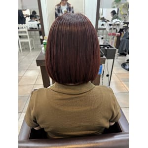 ピンクブラウン×ボブ