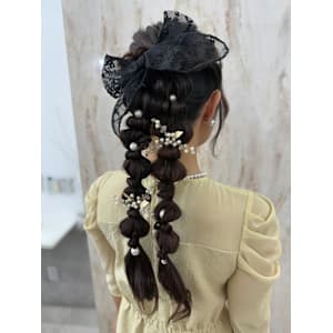 くびれヘア/ハイライトカラー/アプリコットオレンジ