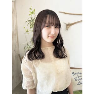 ラベンダーブラウン/暗髪/ゆる巻き