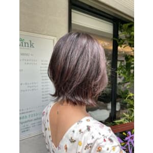 ピンクブラウンミニボブ