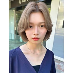 レイヤーミディ透明感カラー髪質改善