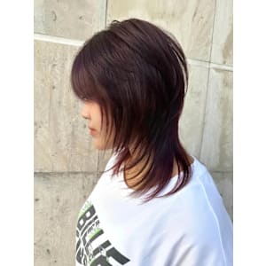 【HIROHUMI】韓国ハッシュカット×ワインレッド