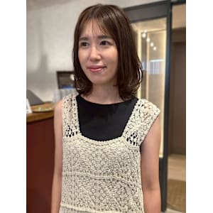 顔周りカット 髪質改善  レイヤーカット マロンベージュ