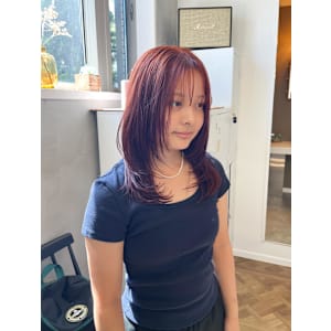 red (ブリーチを使わないダブルカラー)