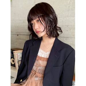 『rizu』切りっぱなしボブ/透明感ブラウン/パーマ風 - MOON by KENJE【ムーンバイケンジ】掲載中