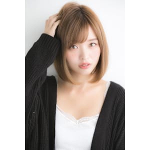 山村/小顔前下がりボブ/ナチュラルボブ切りっぱなしボブ/銀座
