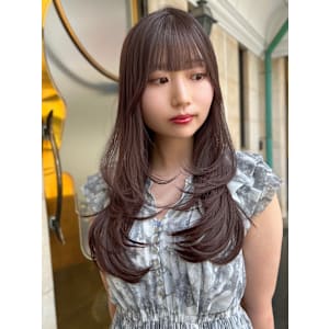 レイヤーワンホン韓国ハッシュカットグレージュ髪質改善