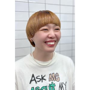 丸みマッシュ×艶ストレート