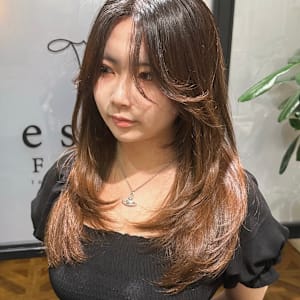 レイヤーカット/透明感カラー/博多美容室