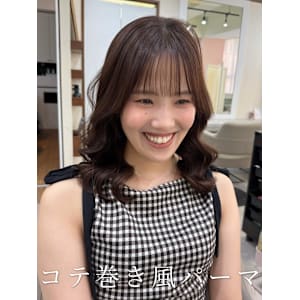 コテ巻き風パーマ/韓国ヘア/韓国風パーマ/髪質改善