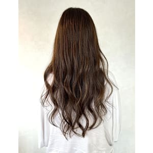 【髪質改善オイルカラー・ピンクベージュ・ロングウェーブ】