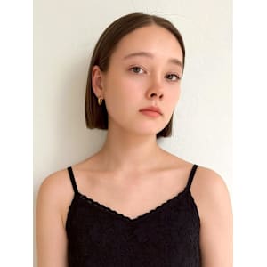 髪質改善 前髪無し ブラウンベージュ 艶髪 切りっぱなしボブ