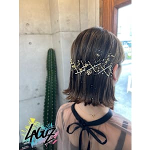 【ヘアセット】 金箔×銀箔 外ハネボブ 茅ヶ崎ヘアセット