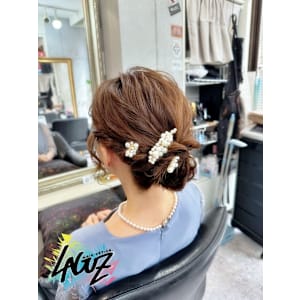 【ヘアセット】 パールで彩る華やかまとめ髪アレンジ /茅ヶ崎