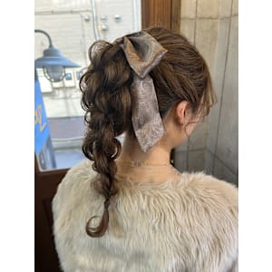 リボン♪ハイポニー編み下ろしアレンジ