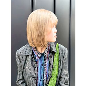 ミニボブ/切りっぱなしボブハイトーン