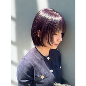 顔周りレイヤー/ラベンダーカラー/ボブ