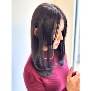 大人可愛い小顔内巻き/ダークラベンダーブラウン