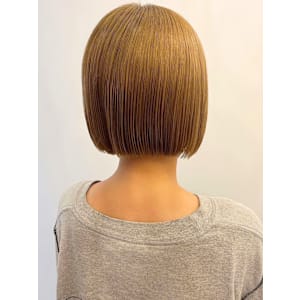 切りっぱなしボブ/ベージュ/ダブルカラー