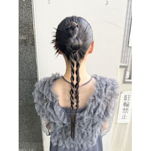 タイトアレンジ/カチモリ/編みおろし/パーティーヘア