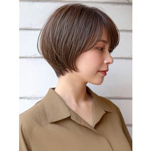 ショート 丸みショート 絶壁解消 美人ショート ベージュ