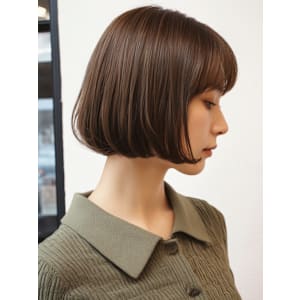 丸みショート ボブ ひし形ショート マロンブラウン 丸みボブ