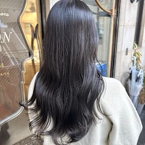 ブリーチなし！大人の透け感グレージュ