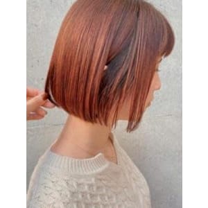 #オレンジカラー　#切りっぱなしボブ