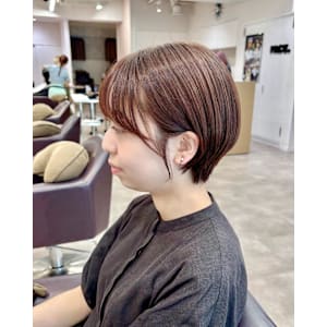 ボブ×マッシュショート×前髪あり×マロンベージュ×横浜