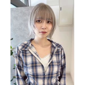 [rizu]ホワイトシルバー/ボブルフ/ハイトーンボブ