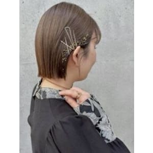 #シンプルボブアレンジ　#ゴールドヘアアレンジ