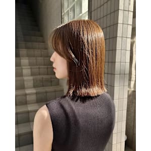 ボブ×からっぱなしボブ×外ハネ×透明感カラー×20代30代